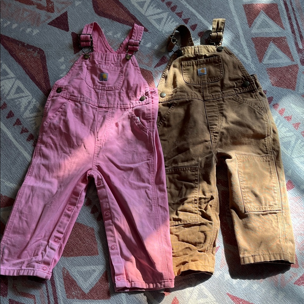 Kids Pink and Brown Overalls